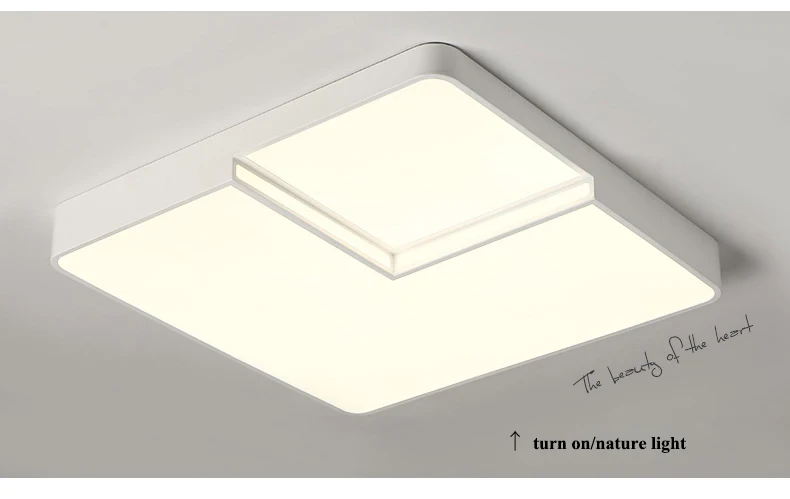 Скандинавские Новые квадратные затемненные светодиодные потолочные светильники Акриловые маски для спальни светодиодные потолочные