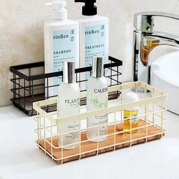 

Multifunctional Iron storage rack spice condiment holder basket desktop organizer kitchen Bathroom storage holder rack shelf