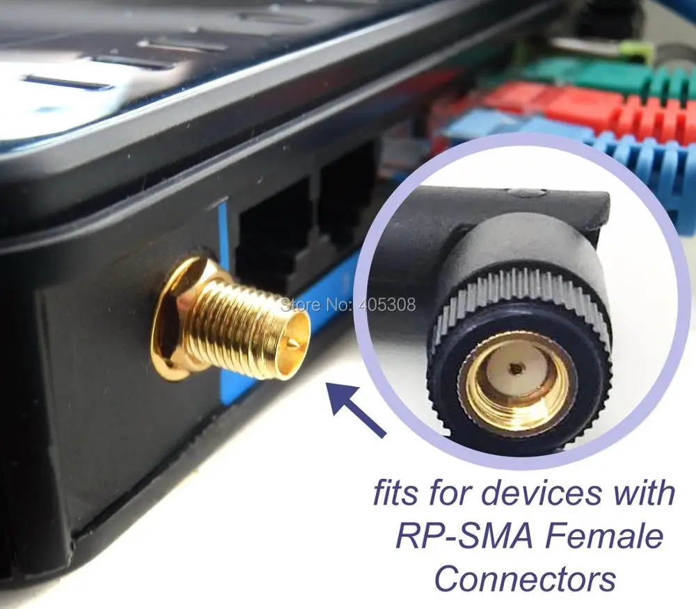2 шт. 9dBi Omni WiFi антенна с RP SMA разъемом для беспроводного сетевого маршрутизатора/USB