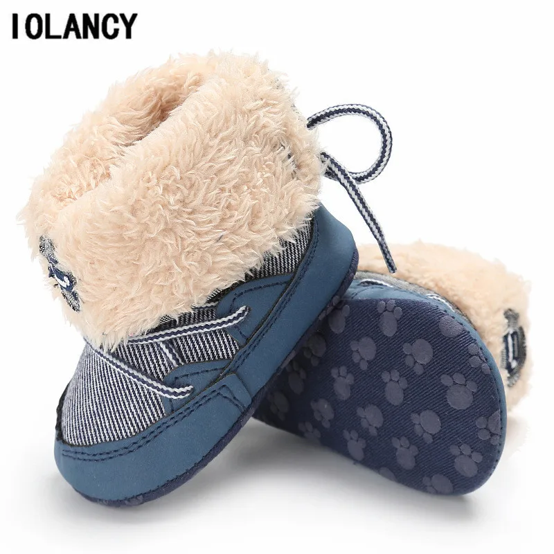 

0-1 Years New Winter Warm Newborn Baby Boys Girls Shoes for Infant Toddler Cotton Soft Soled Anti-slip Snow Boots Booties BS070