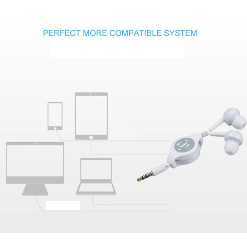 Универсальные проводные наушники, Портативные Выдвижные наушники 3,5 мм, наушники для прослушивания музыки, проводные наушники для компьютера, MP3, MP4