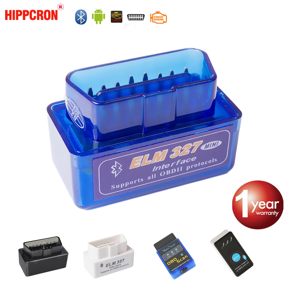 Hipppcron V2.1 Супер Мини ELM327 Bluetooth OBD2 OBDII ELM 327 для Android Крутящий момент Автомобильный сканер кода