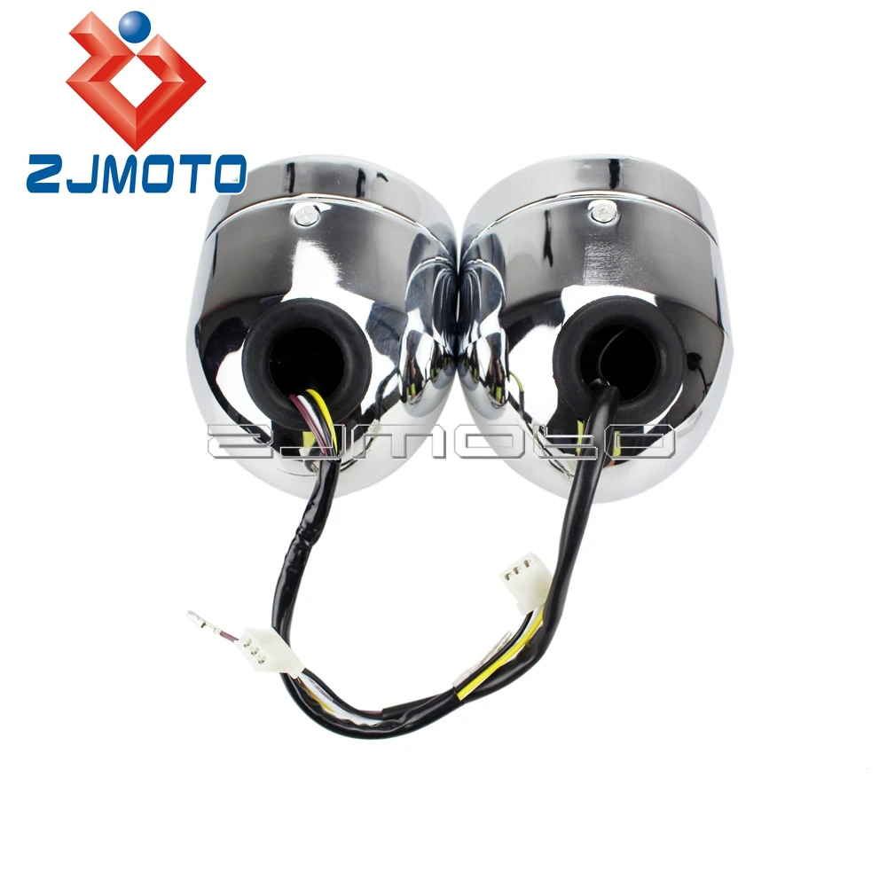Универсальный хром Доминатор двойная фара мотоцикл двойной налобный фонарь для Honda Yamaha Suzuki Kawasaki Streetfighter Кафе Racer