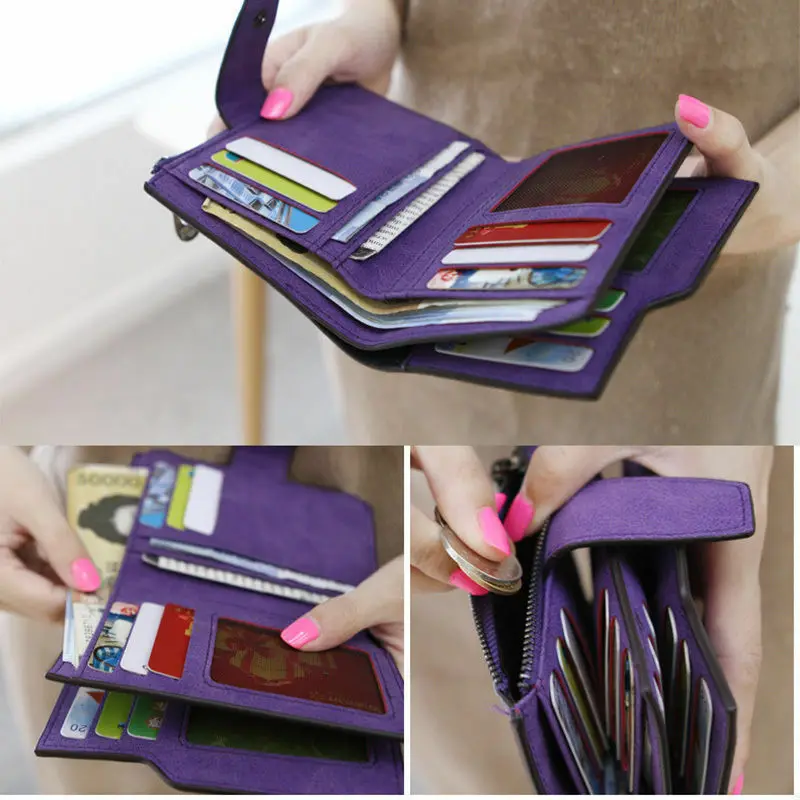 

Women Wallet Simple Retro Short Wallet Coin Purse Card Holders Handbag for Girls Purse Small Wallet Ladies