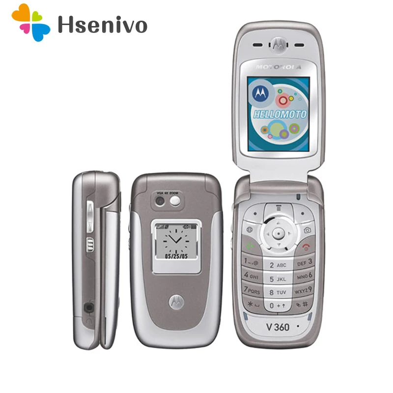 Мобильный телефон Motorola V360 с откидной крышкой GSM мобильный Восстановленный |