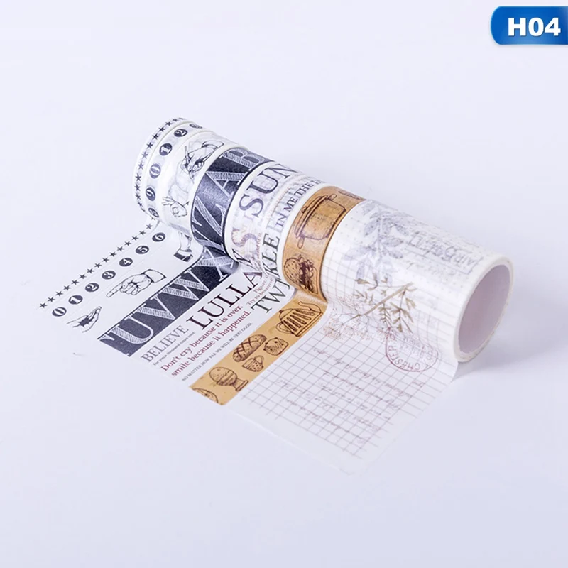 H04 7 рулонов/набор Васи Маскировочная лента Набор лепесток животных Цветок бумага Маскировочные ленты японский Васи клейкие ленты Diy Скрапбукинг стикер - Цвет: H04