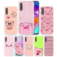 Милый розовый чехол Kawai Pig Для samsung Galaxy A50 A70 A20e A40 A30 A20 A10 A8 A6 Plus A9 A7 жесткий прозрачный чехол для телефона из поликарбоната