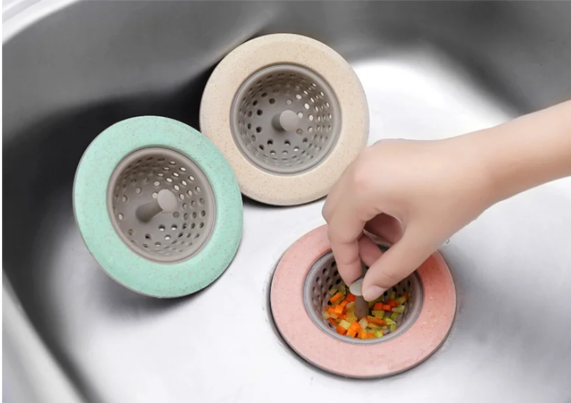 

2Pcs/set Silicone Kitchen Sink Strainer Bathroom Shower Drain Sink Drains Cover Sink Hair Filter Strainer Water Hair Stopper