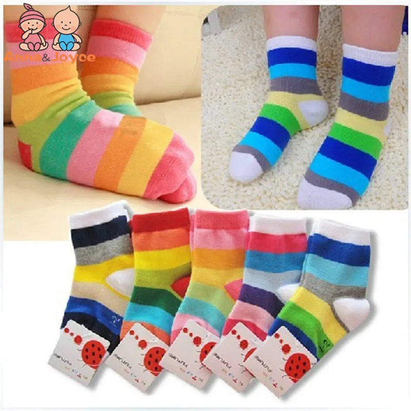 10 пар/лот полосатые носки для мальчиков и девочек весенние хлопковые носки детские носки ручной работы бесшовные