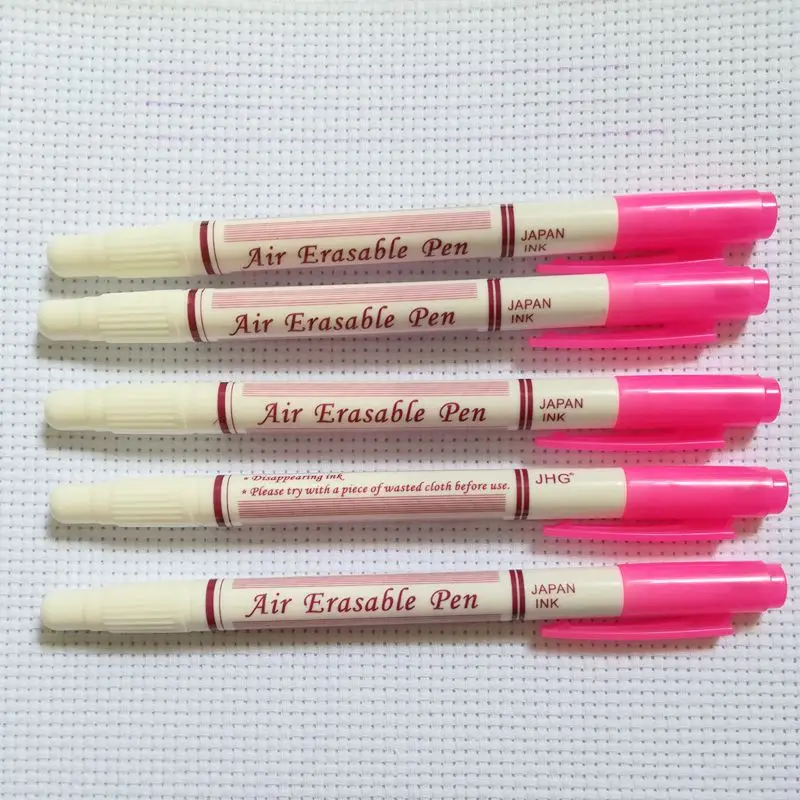 JHG Two Head Pink Fabric Paint Marker With Eraser Air Erasable Marker Pen For Sewing Chalk Pen Clothing Marking Fabric Paint Pen2