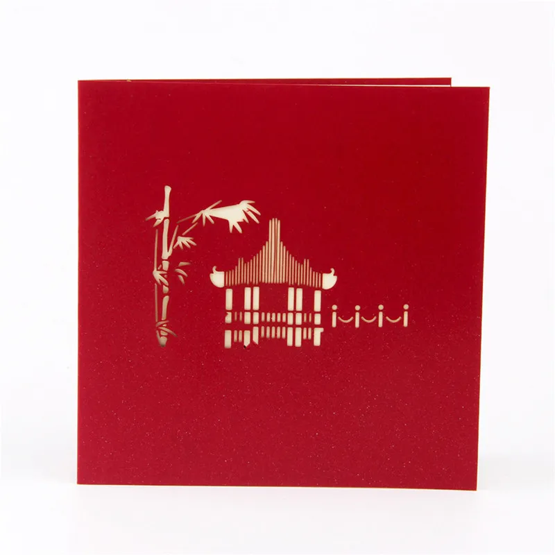  Keythemelife 3D Card Invitations Chinease Gift Suzhou Garden pop up Paper Greeting Postcards for Ho - 32737287407
