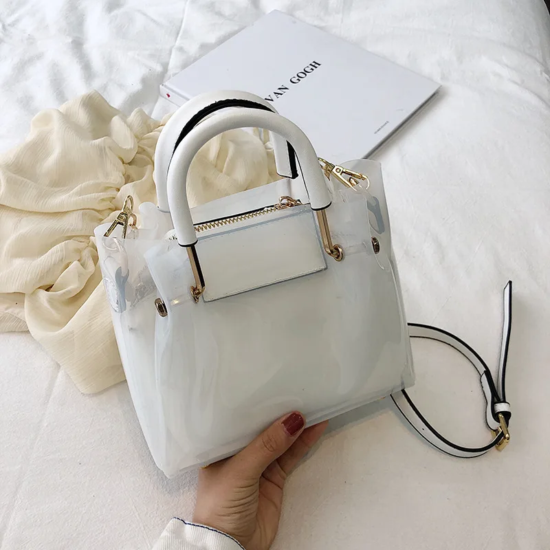 

Transparent small bag women 2019 new tide jelly bag Korean version of Joker women's bag shoulder Messenger bag handbag