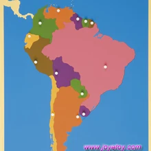 Карта-пазл Южная Америка материалы montessori образовательные развивающие игрушки деревянный классический для маленьких детей раннего обучения Дерево 6003