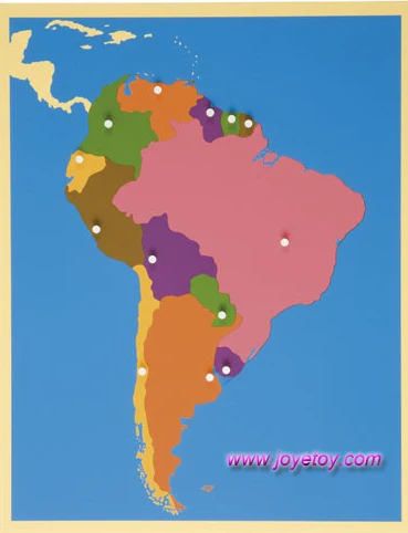 

puzzle map south America montessori materials educational earning toys wooden classic baby kids early learning wood 6003