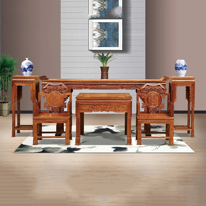 China Solid Wooden Furniture Chinese Antique Furnishings Hedgehog Rosewood Living Room Chair Set Teapoy And Desk 6 Pcs/Set China Solid Wooden Furniture Chinese Antique Furnishings Hedgehog Rosewood Living Room Chair Set Teapoy And Desk 6 Pcs/Set
