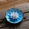 Encensoir porte-encens en céramique Lotus | Brûleur d'encens bâton Joss, encensoir maison bâtons d'arôme disque, décoration aromathérapie ► Photo 3/6