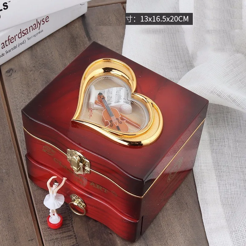 Caja de música de Piano de bailarina giratoria clásica caja de joyería de plástico para niñas mecanismo de música de manivela de mano regalo de Navidad Caja de música de Piano de bailarina giratoria clásica caja de joyería de plástico para niñas mecanismo de música de manivela de mano regalo de Navidad