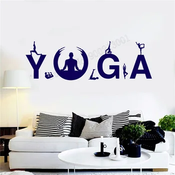 

Art Wall Sticker Yoga Studio Wall Decoration Pose Zen Circle Decor Meditation Poster Beauty Mural Removeable Ornament LY229