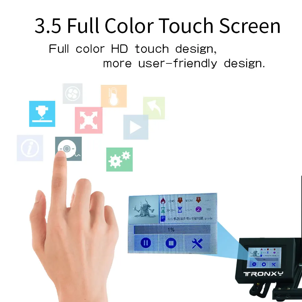 Новейший 3D принтер Tronxy XY-3, принтер с сенсорным экраном, 3d большой размер печати 310*310* мм, датчик накаливания PLA в подарок