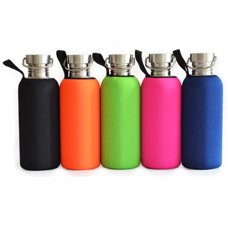 All Stainless Steel Water Bottle Leak proof Sports Flask Tumbler with Neoprene Sleeve for Yoga Travel