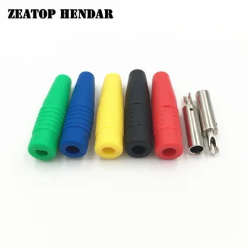 

200Pcs Brass 4mm Banana Female Jack Socket Insulated Plug Wire Solder Connector 5 Color