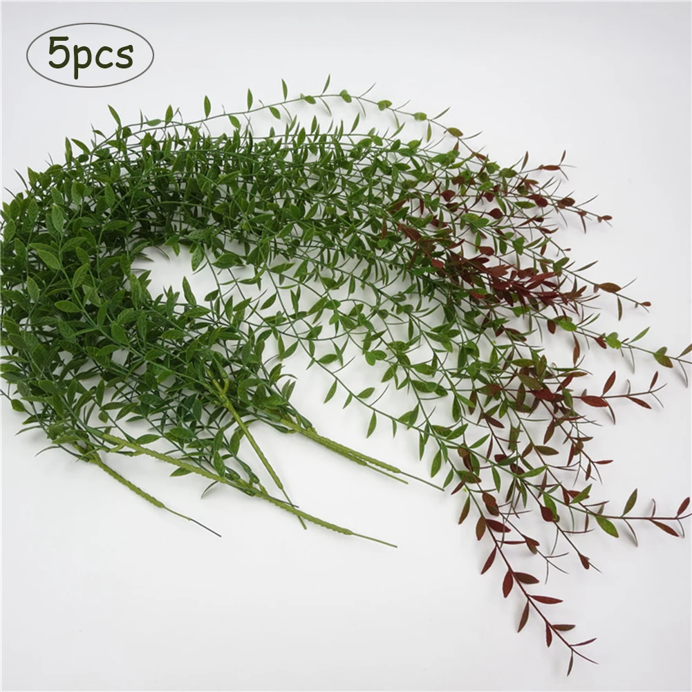 

105cm 5pcs/set Artificial Rattan Wall Hanging Willow Leaf Vine Simulation Green Plant Weeping Wicker for Home Garden Decoration
