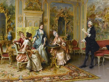 

Classical figurative painting canvas portrait art poster picture court painting elegant ladies group picture reproduction