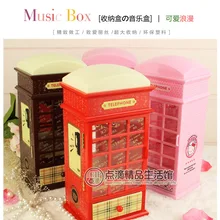 Шкатулка для хранения ювелирных изделий телефонная будка меховая Elise заводная Музыкальная шкатулка Рождественский подарок