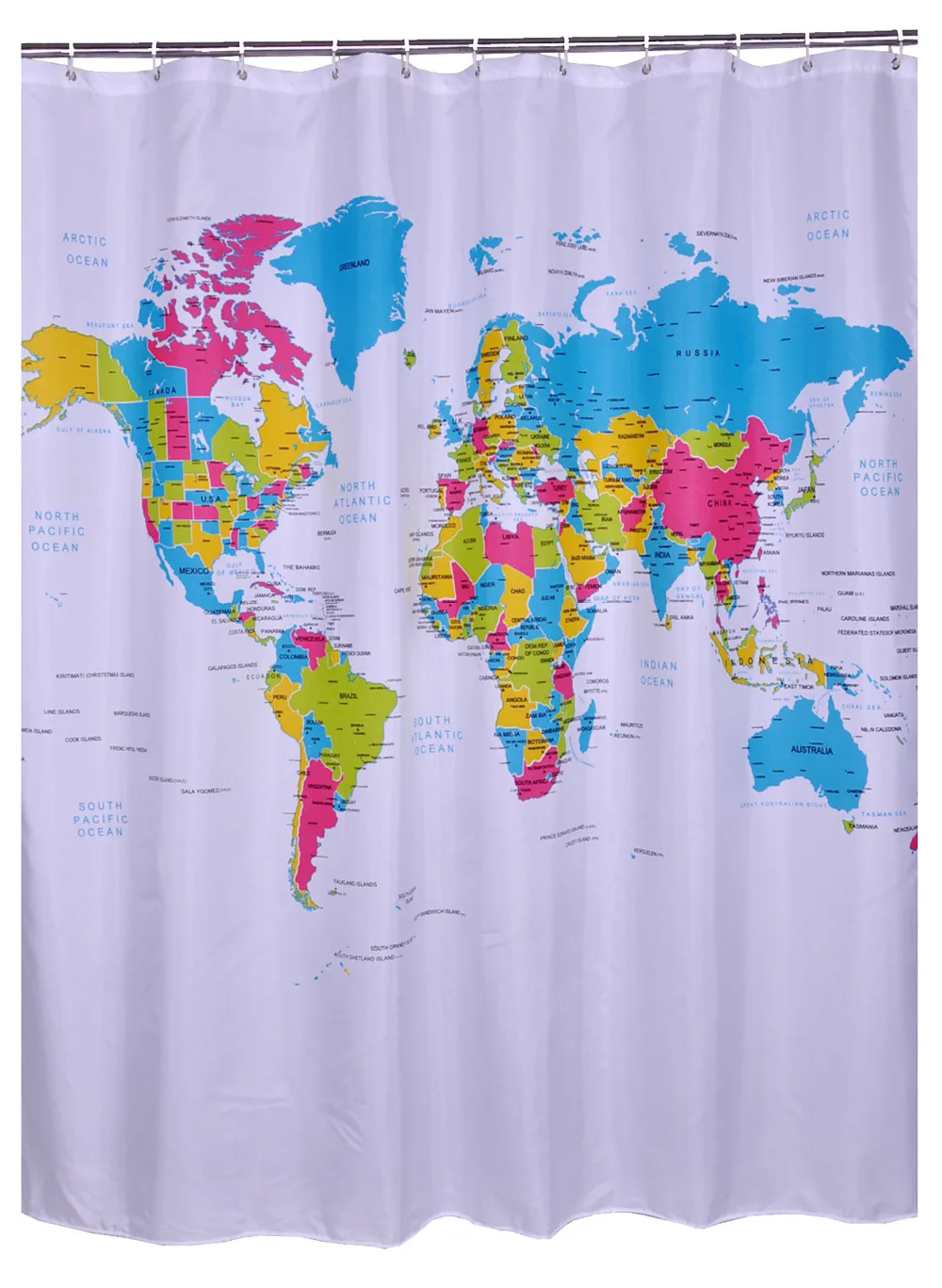 Bathroom Produts Printed World Map Shower Curtains Liner Polyester