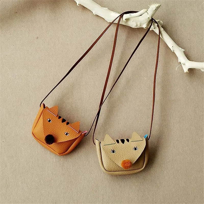 

Monsisy 5PCS Fox Children Handbags For Girl Boy Cute Baby Shoulder Bag Cartoon PU Leather Fox Purse Wallet Kid Messenger bag