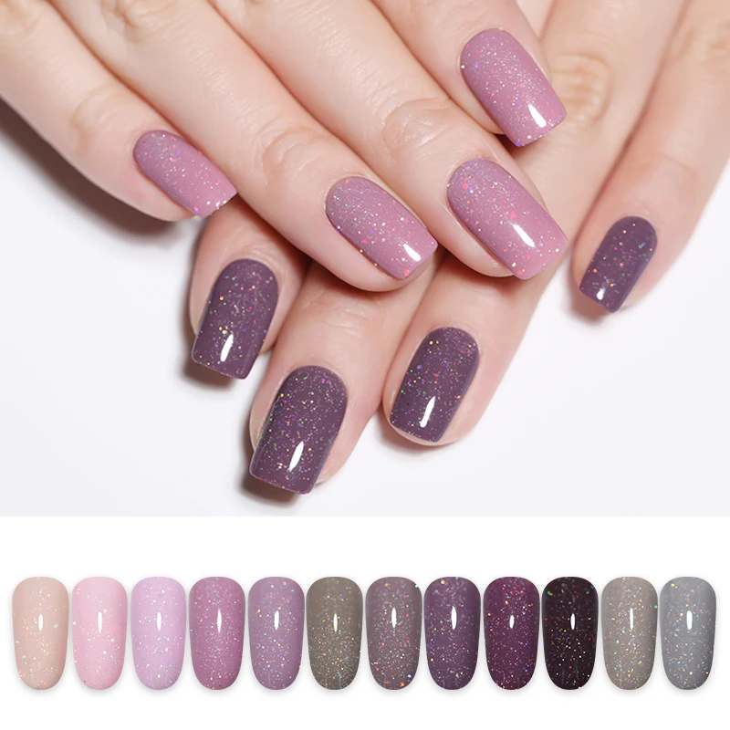 LILYCUTE 5ml Glitter UV Gel Holographic Sequins Purple Colorful Soak Off Shinning Gel Lacquer Nail Art 1 LILYCUTE 5ml Glitter UV Gel Holographic Sequins Purple Colorful Soak Off Shinning Gel Lacquer Nail Art 4