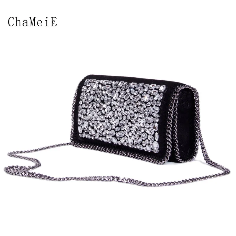 

Newest Luxury Brand Design Women Crossbody Bag Bling Bling Handmade Dimond Fashion Messenger Bag PVC Chain Lady Shoulder Bag