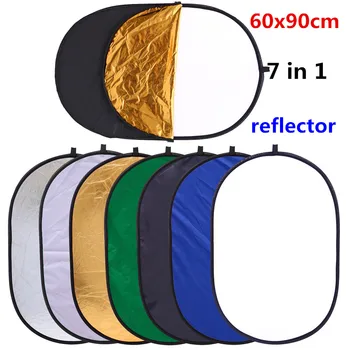 

24x35in Factory direct sale 60x90cm 7 in 1 Portable Photography Studio Multi Photo Ellipse Light Reflector photoCD15