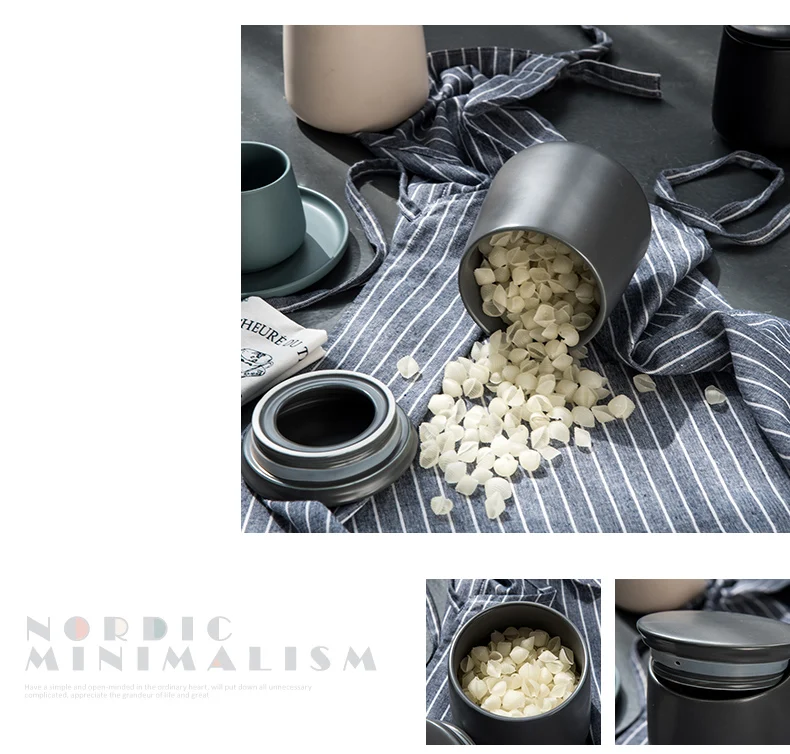 Скандинавский минимализм креативный кофейный контейнер для хранения фасоли уплотнительная банка матовая поверхность керамический закусник свежий чай банка кофе контейнер