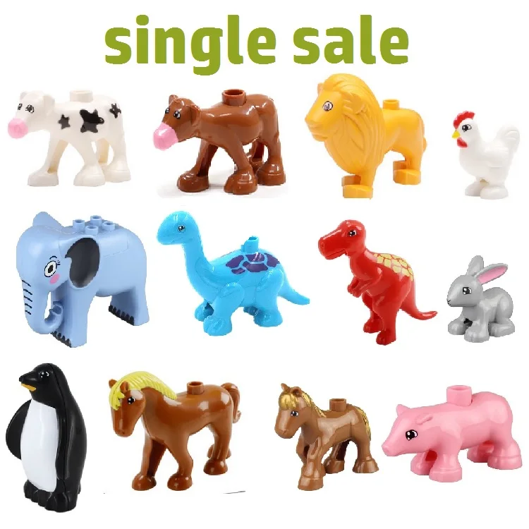 Zoo Dinosaur Farm Horse Lion Big Building Blocks Classic Accessories Compatible with Duplo Baby DIY Toys Animal Sets Bricks Gift baby-building-blocks : image Zoo Dinosaur Farm Horse Lion Big Building Blocks Classic Accessories Compatible with Duplo Baby DIY Toys Animal Sets Bricks Gift baby-building-blocks