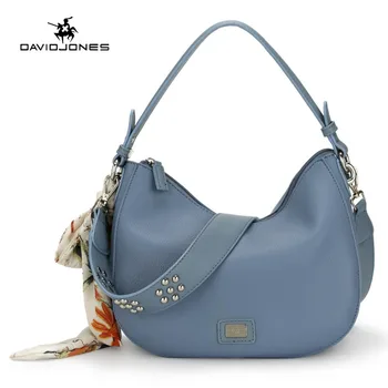 

DAVID JONES women handbag pu leather female shoulder bags small lady scarve messenger bag girl brand crossbody bag drop shipping