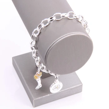 

Hemiston Thomas Style Base Link Charm Bracelet with Zircon Lucky Charms, Glam Jewelry Soul Gift for Women TS B274