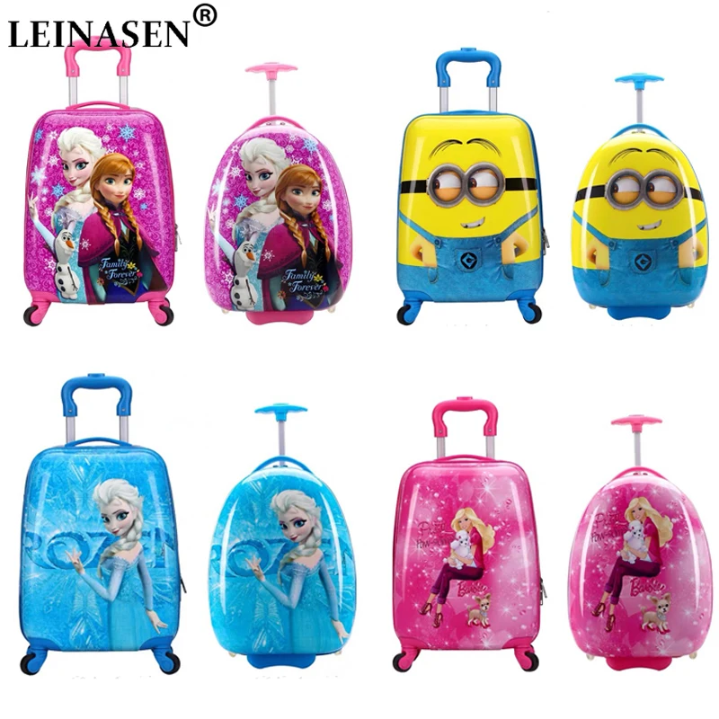 

16/18 inch Kids Cartoon rolling luggage children travel suitcase on wheel trolley luggage carry-ons hardside bag for kid gift