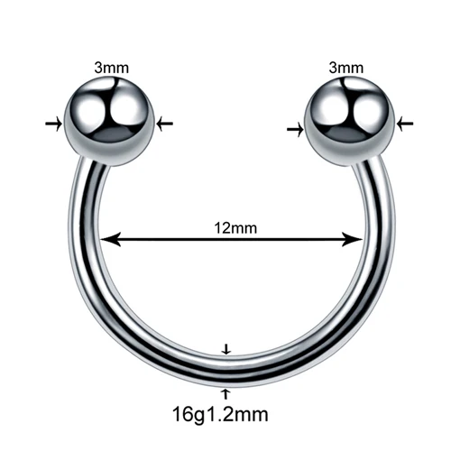 1 шт. G23 Титан нос шпильки, украшение для пирсинга языка Пирсинг Уха плененное кольцо киска кольцо в форме подковы сосок, Вагина пирсинг - Окраска металла: T1303