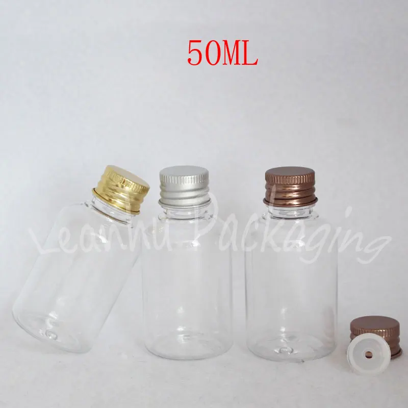 

50ML Empty Plastic Transparent Bottle Aluminum Cap , 50CC Makeup Sub-bottling , Empty Cosmetic Containers ( 50 PC/Lot )