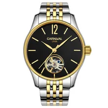 Classic Skeleton Style Men Automatic Watch Carnival Business Mechanical Watches Steel 100m Water Resistant Relogio Masculino