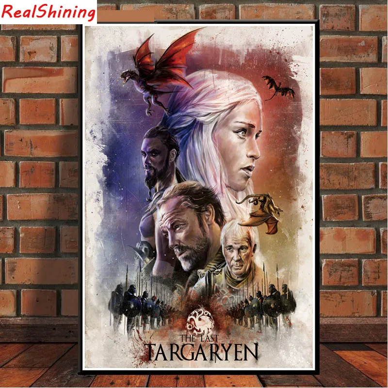 

5D Diy Diamond Painting Cross Stitch full Square Diamond Embroidery Game of Thrones picture for room Decor H1335