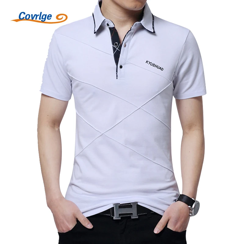 Covrlge Plus Size 3XL 4XL 5XL Polo Shirt Men Short Sleeve Breathable Polos Brand Solid font