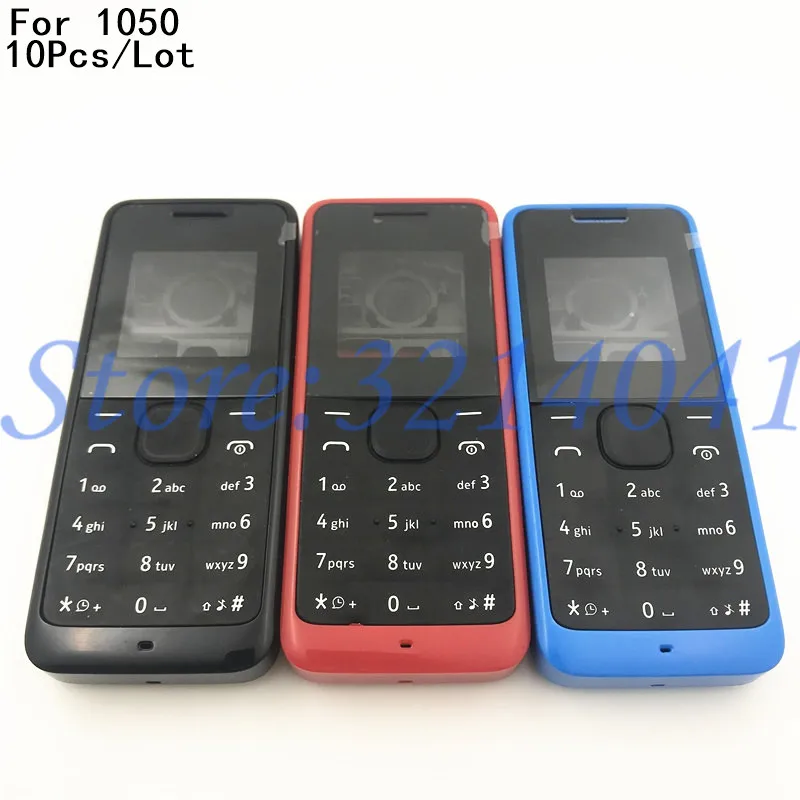 10 шт./партия корпус чехол для Nokia 1050 Полный Мобильный телефон Корпус Крышка батарейного отсека дверная рамка с английской клавиатурой и логотипом