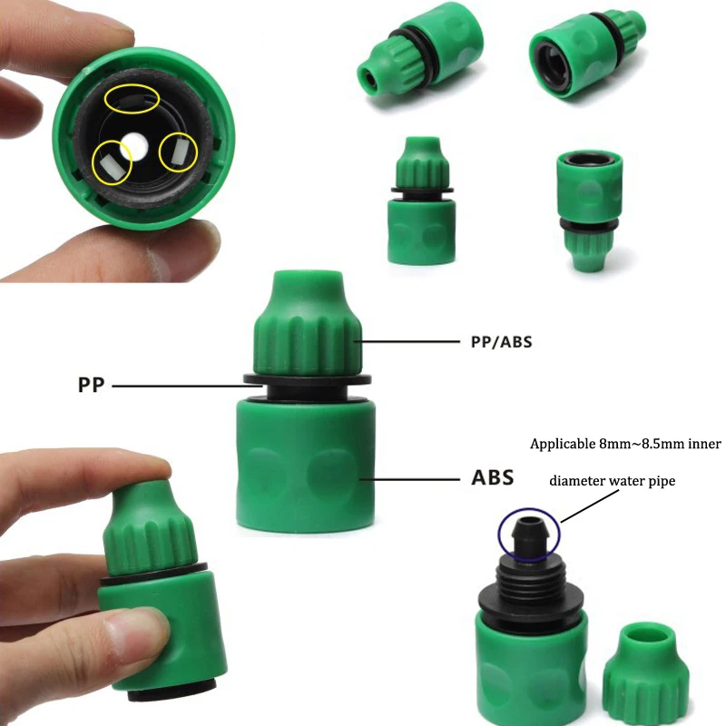 3/8 дюймов Садовый микро шланг для воды быстрое соединение пластиковый разъем для воды орошение сада фитинг