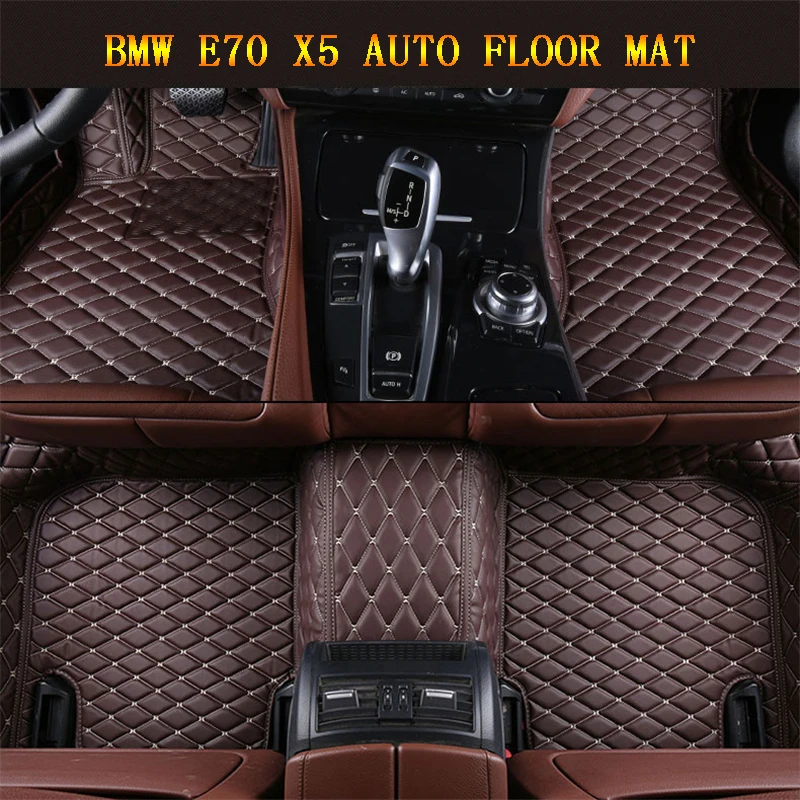 

Car Floor Mats For BMW E70 X5 2006-2013 Foot Carpets pad mat Step Embroidery Leather Car Interior Mats heavy duty carpet