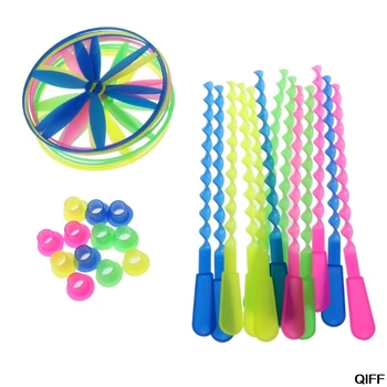 

Drop Ship&Wholesale Package of 12 Twisty Flying Saucers Assorted Colors Helicopters Kids Toys Gifts May06