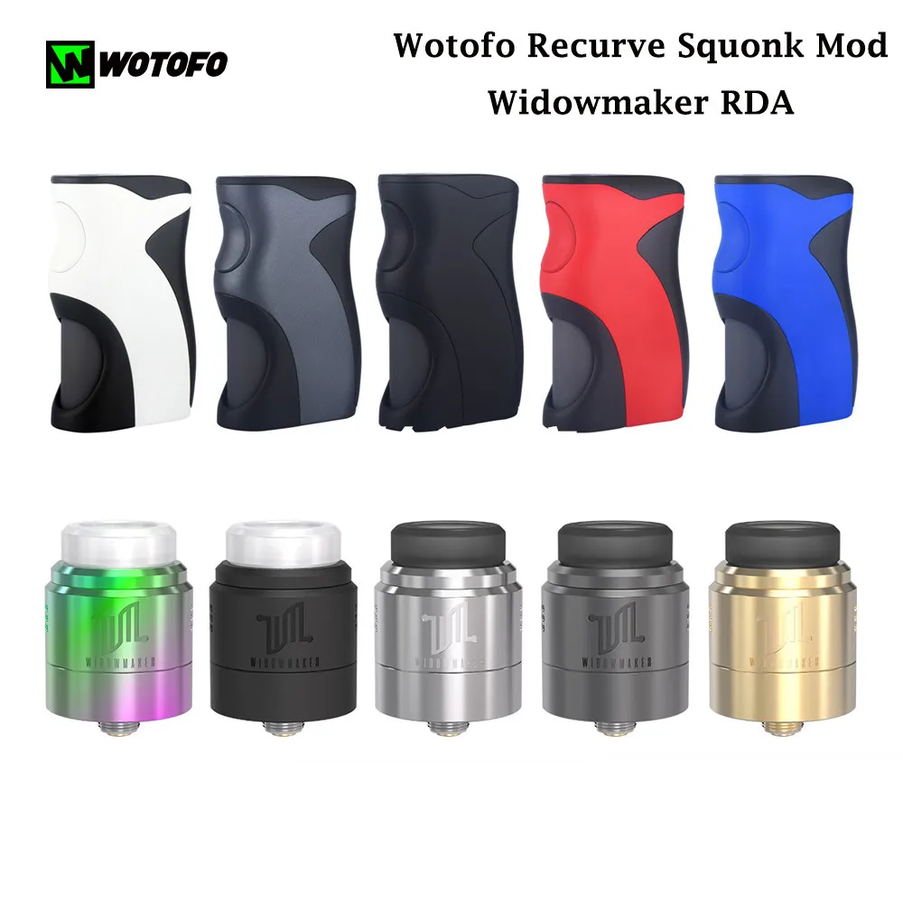 

Original Wotofo Recurve Squonk Mod Box Electronic Cigarette & Widowmaker RDA Tank without 18650 20650 20700 21700 e cig