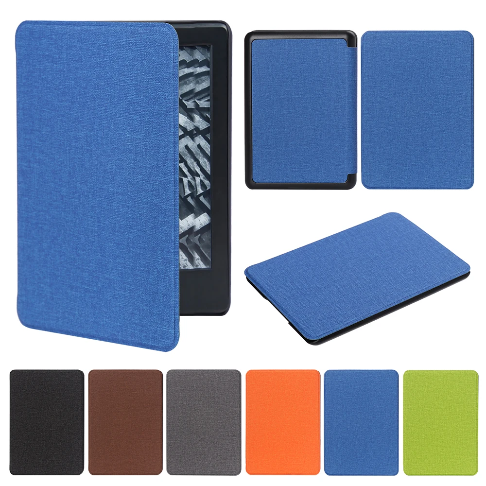 

Ultra Slim Smart PU Leather Cover Case Fabric Texture Protective Shell For Amazon 2018 New Kindle Paperwhite 4 10th Generation
