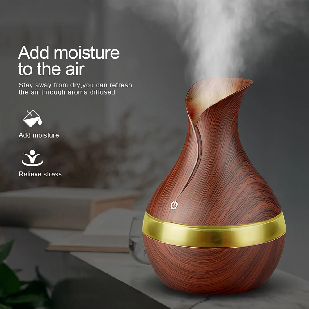 Usb Essential Oils for Aromatherapy Diffusers Humidificador Air Humidifier Wood Grain Oil Diffuser Mist Maker Fogger | Бытовая техника
